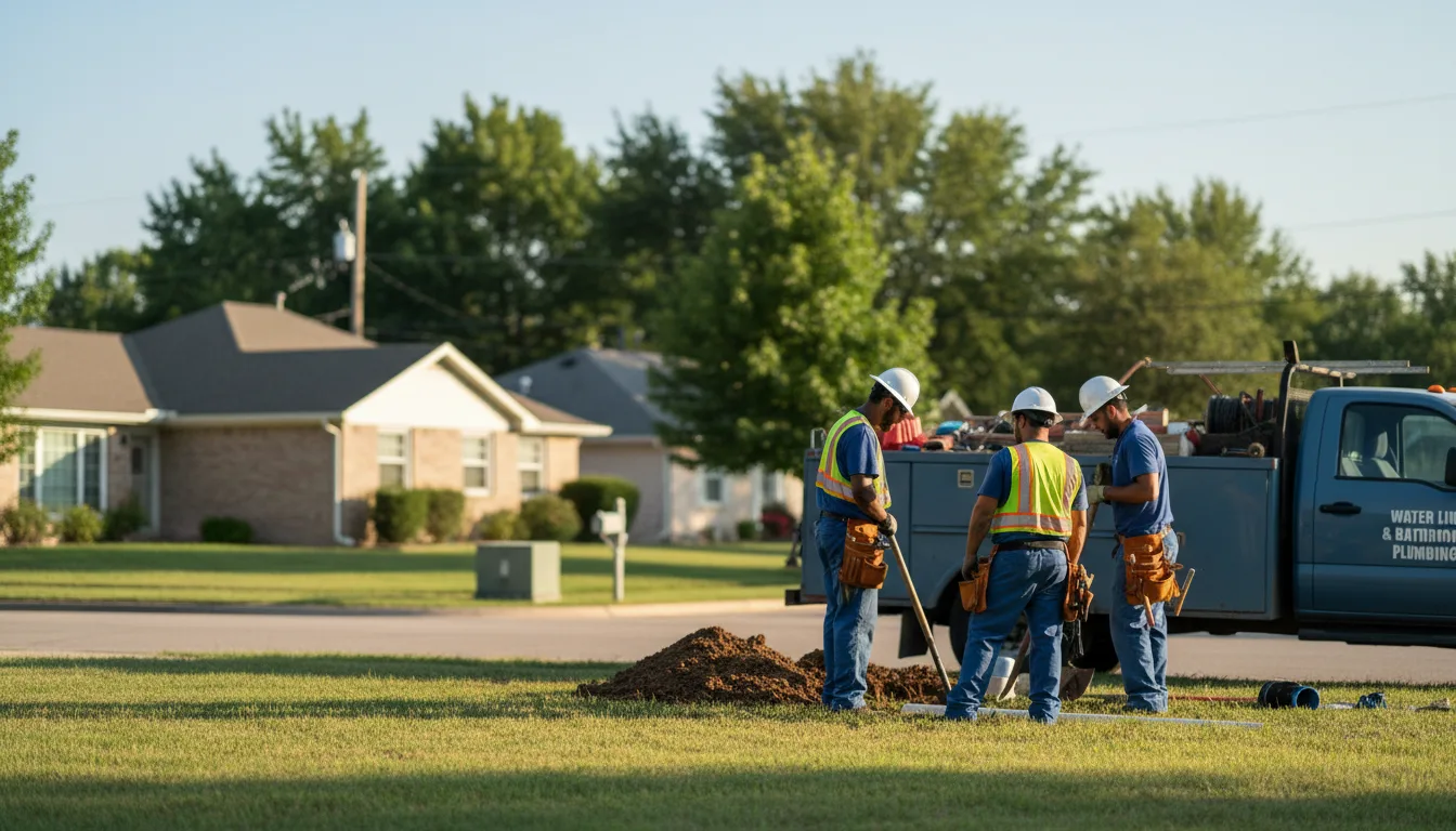 Residential water line and bathroom plumbing service in Glenford, OH